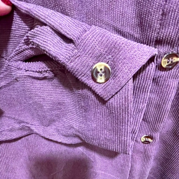 Women’s Faux Fur line Shirt Jacket  Size Small Small Plum Corduroy NWOT Shacket - Picture 5 of 7